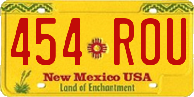 NM license plate 454ROU