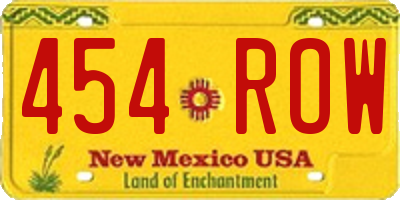 NM license plate 454ROW