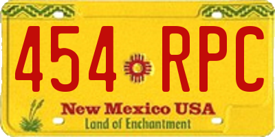 NM license plate 454RPC