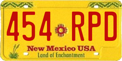 NM license plate 454RPD