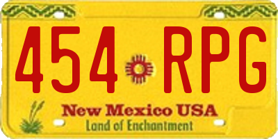 NM license plate 454RPG