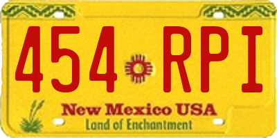 NM license plate 454RPI