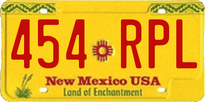 NM license plate 454RPL