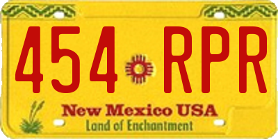 NM license plate 454RPR