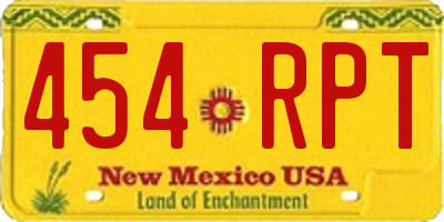 NM license plate 454RPT