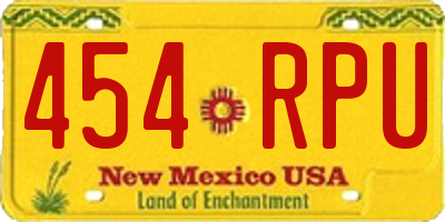 NM license plate 454RPU