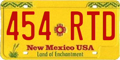 NM license plate 454RTD