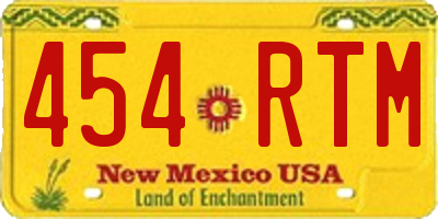 NM license plate 454RTM