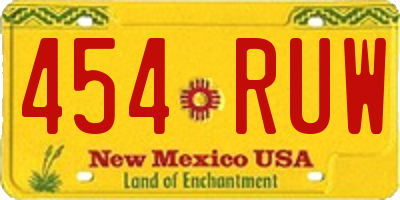 NM license plate 454RUW