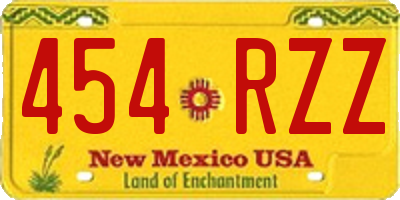 NM license plate 454RZZ