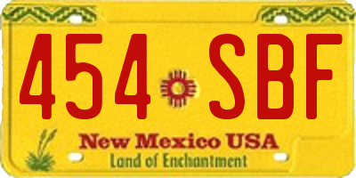 NM license plate 454SBF