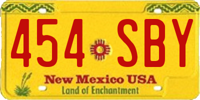 NM license plate 454SBY