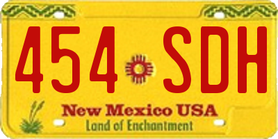 NM license plate 454SDH
