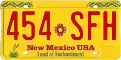 NM license plate 454SFH
