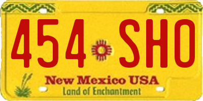NM license plate 454SHO
