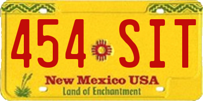 NM license plate 454SIT