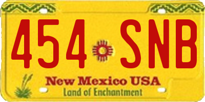 NM license plate 454SNB