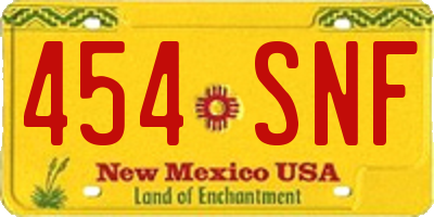 NM license plate 454SNF