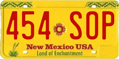 NM license plate 454SOP