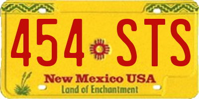 NM license plate 454STS