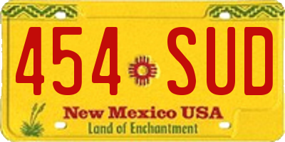 NM license plate 454SUD