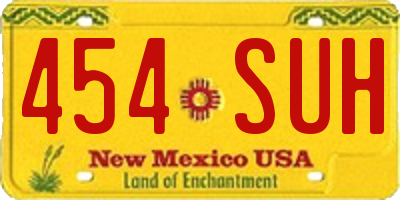 NM license plate 454SUH