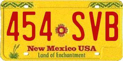 NM license plate 454SVB
