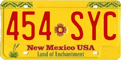 NM license plate 454SYC