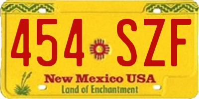 NM license plate 454SZF