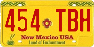 NM license plate 454TBH
