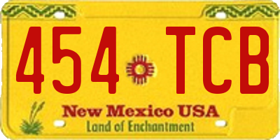 NM license plate 454TCB