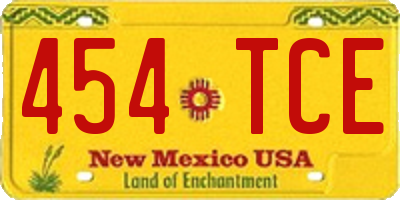 NM license plate 454TCE