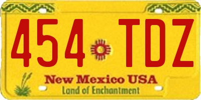 NM license plate 454TDZ