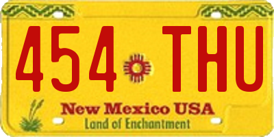 NM license plate 454THU
