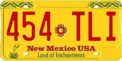 NM license plate 454TLI