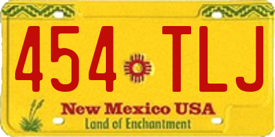 NM license plate 454TLJ