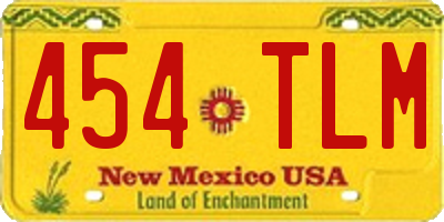NM license plate 454TLM