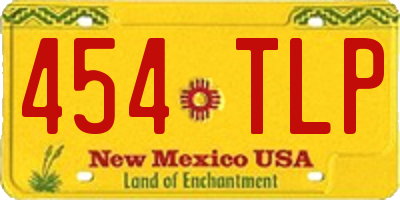 NM license plate 454TLP