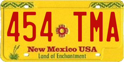 NM license plate 454TMA