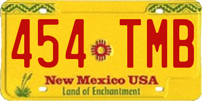 NM license plate 454TMB