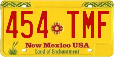 NM license plate 454TMF