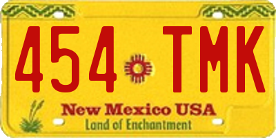 NM license plate 454TMK