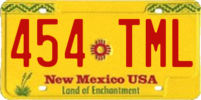 NM license plate 454TML