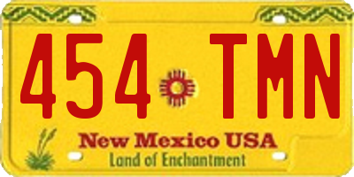 NM license plate 454TMN