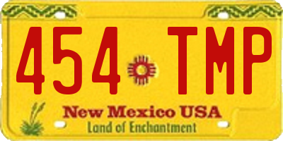 NM license plate 454TMP