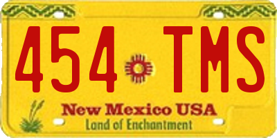 NM license plate 454TMS