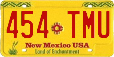 NM license plate 454TMU