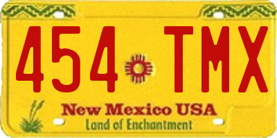 NM license plate 454TMX