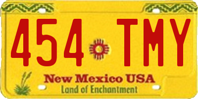 NM license plate 454TMY