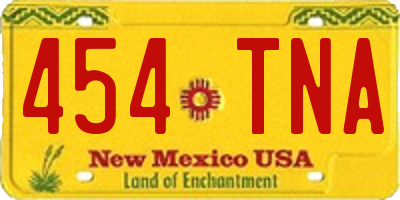 NM license plate 454TNA